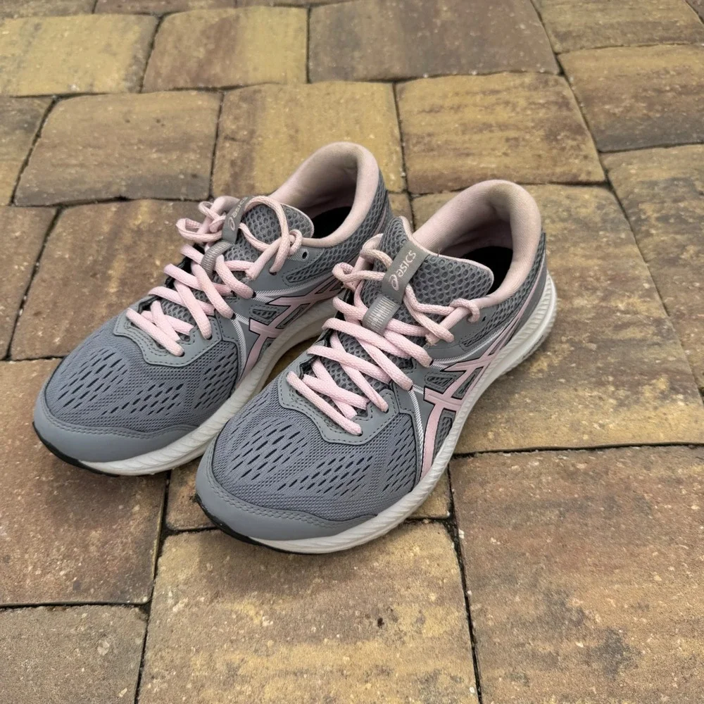 Asics Gel-Excite 7 Womens Running Shoes Grey Pink Size 7‎